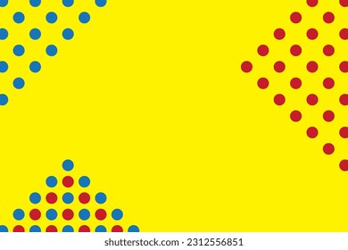 Primary colors background, blue, red, and yellow with circle shape, wall art pattern. Vector illustration.