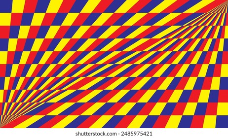 Colores primarios de fondo, azul, rojo y amarillo con forma de rectángulo. Ilustración vectorial.