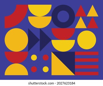 Primary colors bauhaus background design. Vector eps 10.