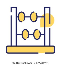 Primary counting education, amazing vector of abacus, mathematical calculating frame