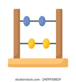 Primary counting education, amazing vector of abacus, mathematical calculating frame