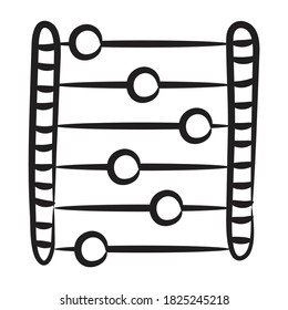Primary counting education, doodle icon of abacus vector design 