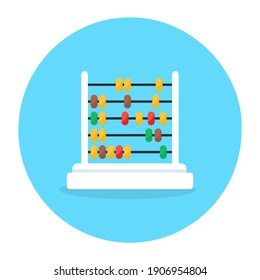 
Primary counting education, flat rounded icon of abacus 