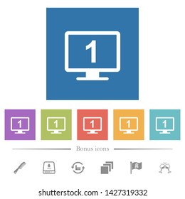 Primary display flat white icons in square backgrounds. 6 bonus icons included.