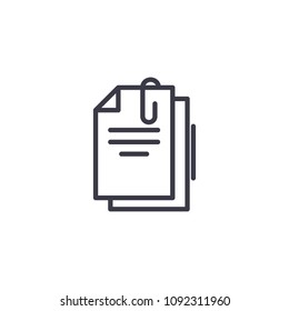 Primary documents linear icon concept. Primary documents line vector sign, symbol, illustration.