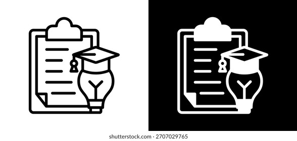 Icono de Educación primaria Ilustración vectorial negro blanco