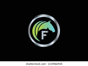 Primary F Circles Horse Shape Monogram Vector Font Emblem Alphabet Abstract Creative Work Logo