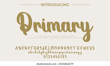 Primary Font Stylish brush painted an uppercase vector letters, alphabet, typeface