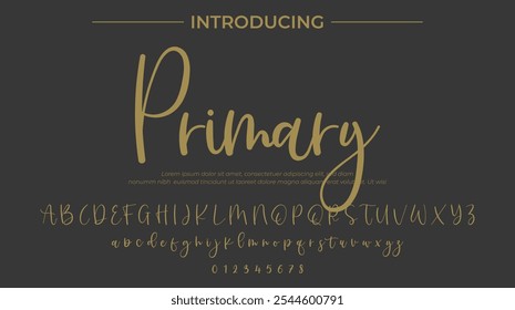 Primary Font Stylish brush painted an uppercase vector letters, alphabet, typeface