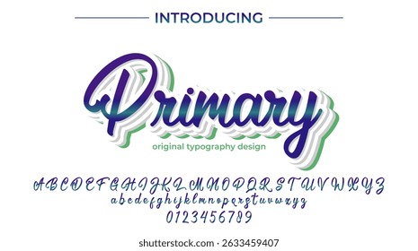 Primary Font Stylish brush painted an uppercase vector letters, alphabet, typeface