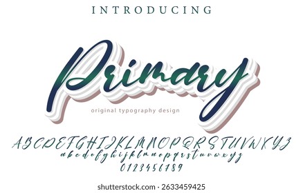 Pincel con estilo pintado con letras mayúsculas del Vector, alfabeto, tipografía