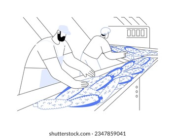 Primary food processing abstract concept vector illustration. Process of automated turning raw corn into consumable food, natural science, biology and chemistry sectors abstract metaphor.
