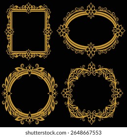Primary Gold Floral Frames Premium Decorative Anniversary Set Packs Core Collection