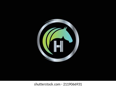 Primary H Circles Horse Shape Monogram Vector Font Emblem Alphabet Abstract Creative Work Logo