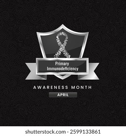 Primary Immunodeficiency cancer awareness month background design with Zebra Colored silk ribbon