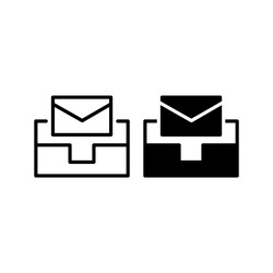 Primary mail icon. with outline and glyph style
