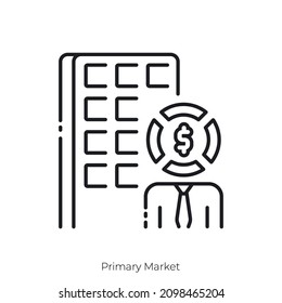 Primary Market icon. Outline style icon design isolated on white background