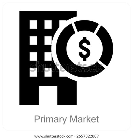 Primary Market vector icon concept design