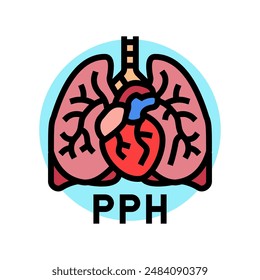 primary pulmonary hypertension color icon vector. primary pulmonary hypertension sign. isolated symbol illustration