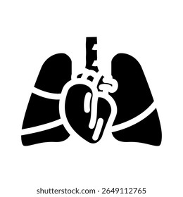 primary pulmonary hypertension glyph icon vector. primary pulmonary hypertension sign. isolated symbol illustration