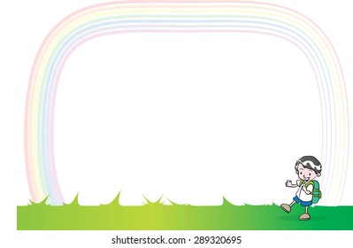 Primary school boy with nature background