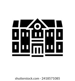 vector de icono de glifo de construcción de escuela primaria. signo de construcción de escuela primaria. ilustración de símbolo aislado