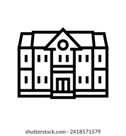 primary school building line icon vector. primary school building sign. isolated contour symbol black illustration