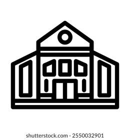 Hauptschulgebäudelinie, Symbolvektor. Grundschulgebäudeschild. isoliertes Kontursymbol, schwarze Illustration