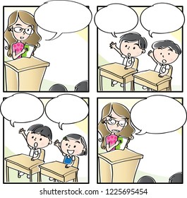 86 Primary school four frame comic Images, Stock Photos & Vectors ...