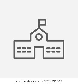 Primary school icon line symbol. Isolated vector illustration of  icon sign concept for your web site mobile app logo UI design.