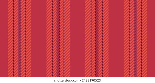 Patrón de rayas sin costuras primario, vector de tela alegre vertical. Líneas de fondo de textura textil de color rojo y color oscuro.