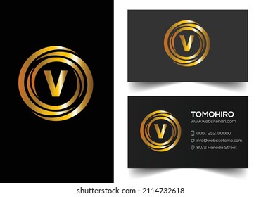 Primary V Golden Monogram Vector Circles Font Emblem Alphabet Creative Work
