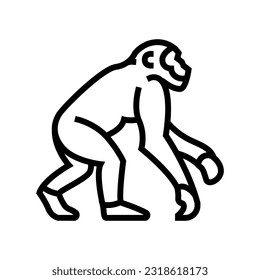 primate ancestors human evolution line icon vector. primate ancestors human evolution sign. isolated contour symbol black illustration