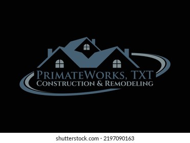 Primate Works Real Estate Construction and Remodelling Logo Design Template