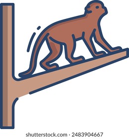 Primates linear color illustration icon