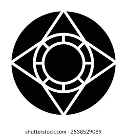 Prime circle silhouette vector style