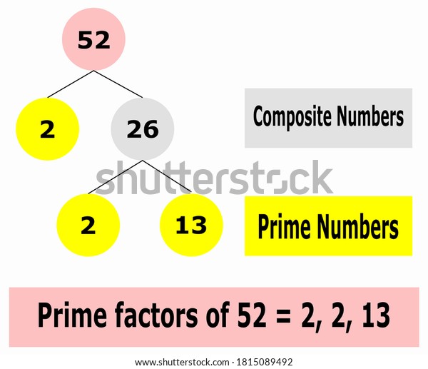 Prime Factorization 52 Showing Composite Prime Stock Vector (Royalty ...