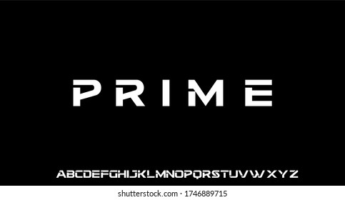 PRIME, FUTURISTIC MODERN FONT ALPHABET VECTOR