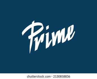  Prime. Handwritten modern calligraphy. Vector illustration.