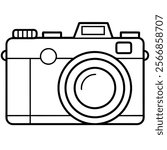 Prime Lens flat vector line art illustration white background 