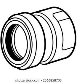 Prime Lens flat vector line art illustration white background 