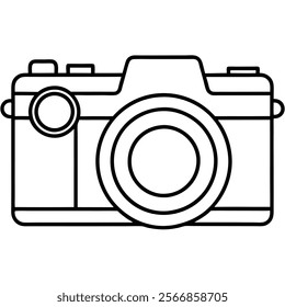 Prime Lens flat vector line art illustration white background 