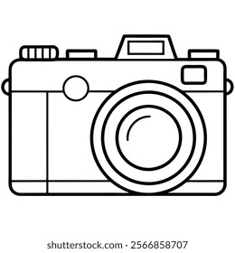 Prime Lens flat vector line art illustration white background 