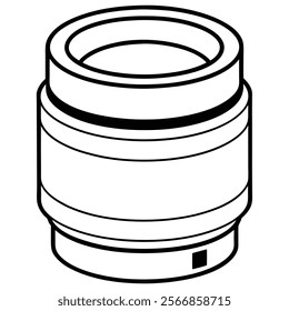 Prime Lens flat vector line art illustration white background 