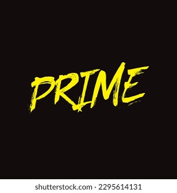 Prime. Lettering brush calligraphy. typography design. Hand written type. Simple vector sign. Vector illustration.