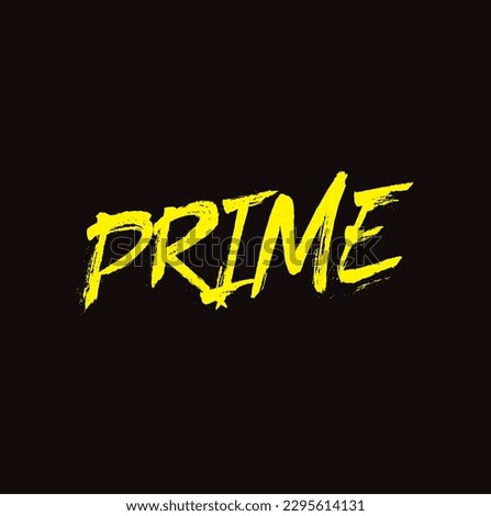 Prime. Lettering brush calligraphy. typography design. Hand written type. Simple vector sign. Vector illustration.