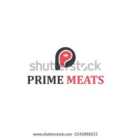 PRIME MEATS vector Logo template and Letter p