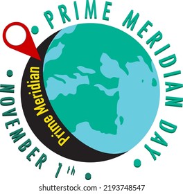 Prime Meridian Day Logo Concept illustration