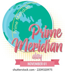 Prime Meridian Day Logo Concept illustration