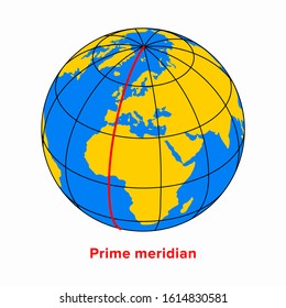 Prime Meridian, Longitude 0 Line In A Geographic Coordinate System